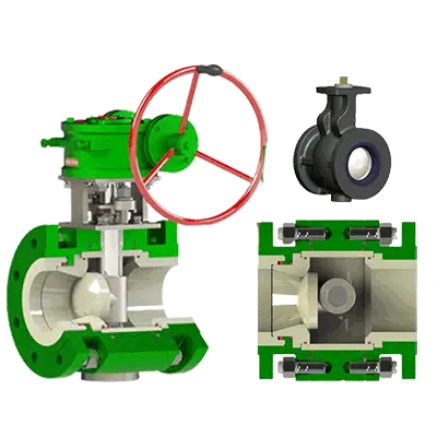 Válvula rotativa excéntrica forrada de cerámica